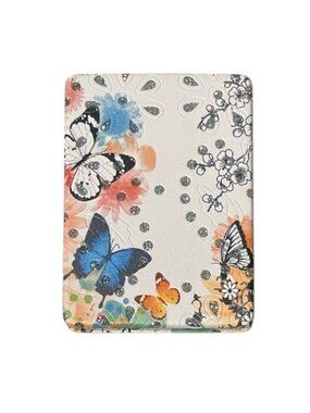 Butterfly Pattern Double Compact Mirror w/ Crystal Stones